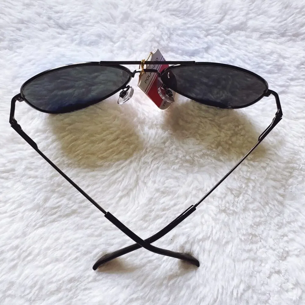 Zane Black w/ Blue Lense Polarized Mirrored Sunglasses